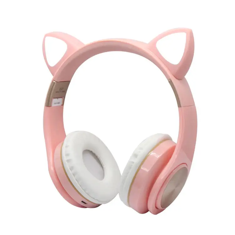 new cat ears LED earphones OEM bluetooth headphone music wireless headphone for kids