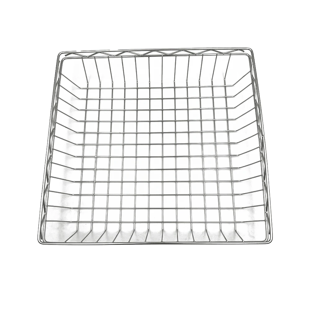 Portable picnic food Fruits and vegetables Metal basket Rectangular stainless steel wire woven storage basket
