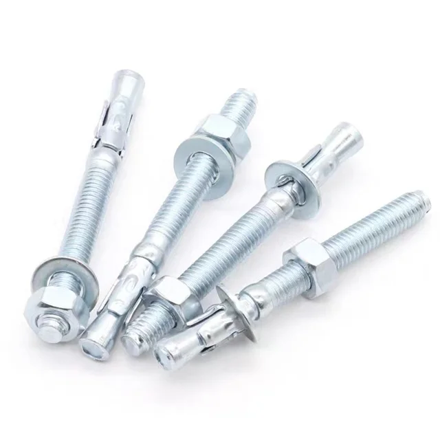 China factory wholesale top quality blue white 8.8 10.9 zinc plated carbon steel stainless steel sleeve wedge anchor bolt M8*100
