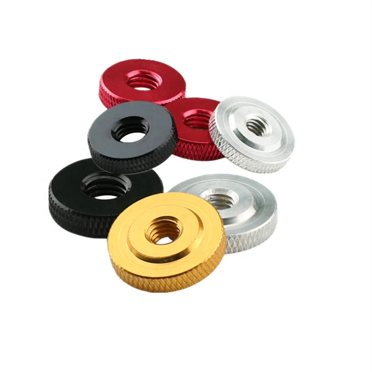 Anodized Aluminum Hand Nut M3 M4 M5 Knurled Thumb Nut  Precision Knurled Aluminum Thin Step Thumb Nut