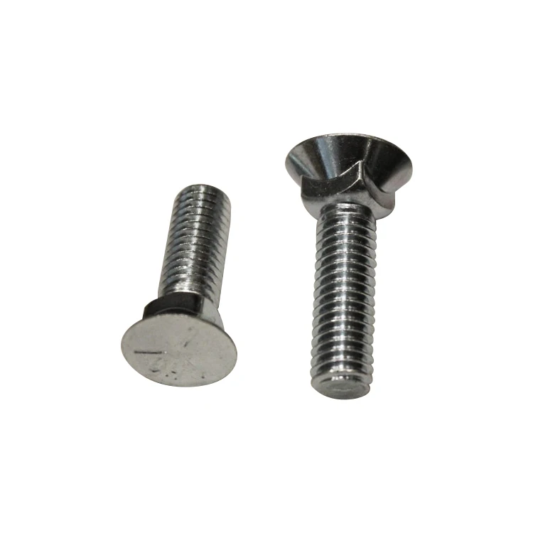 Custom zinc plated black steel flat dome head plow bolts