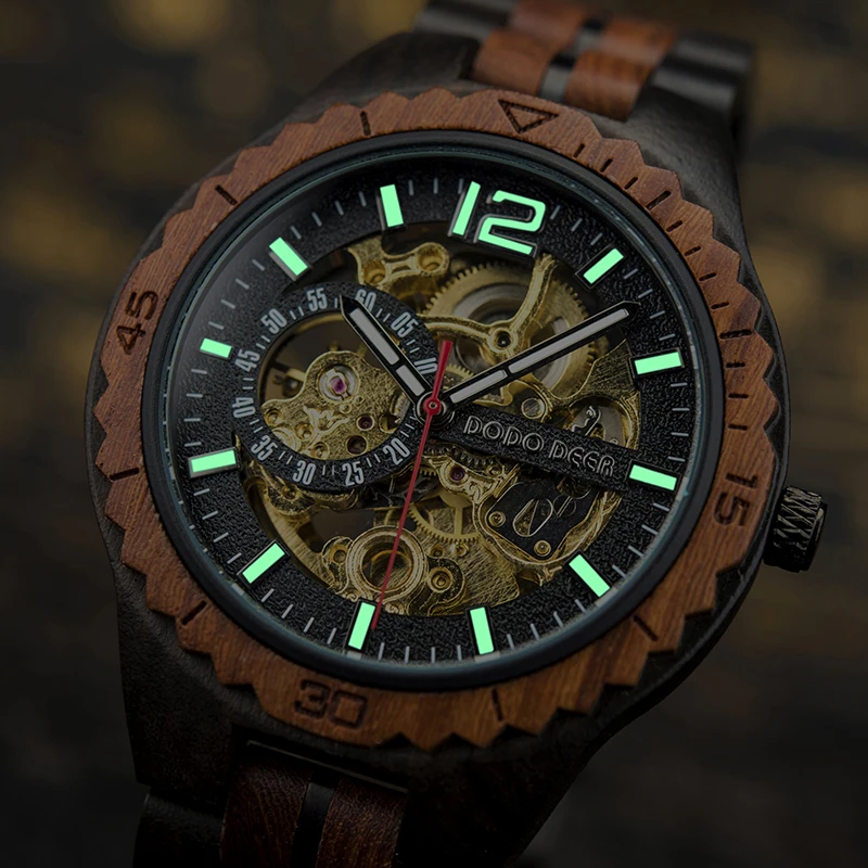 DODO DEER Hot Selling wooden watches uae Embossing Logo Stainless Steel  For man and woman