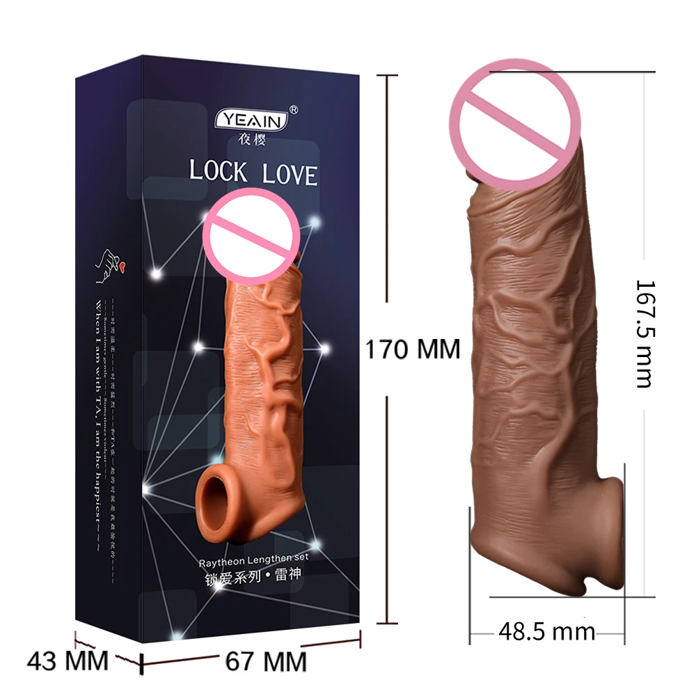 Hollow Dildo Cock Ring penis sleeve Aphrodisia Penis  Real Skin For Men