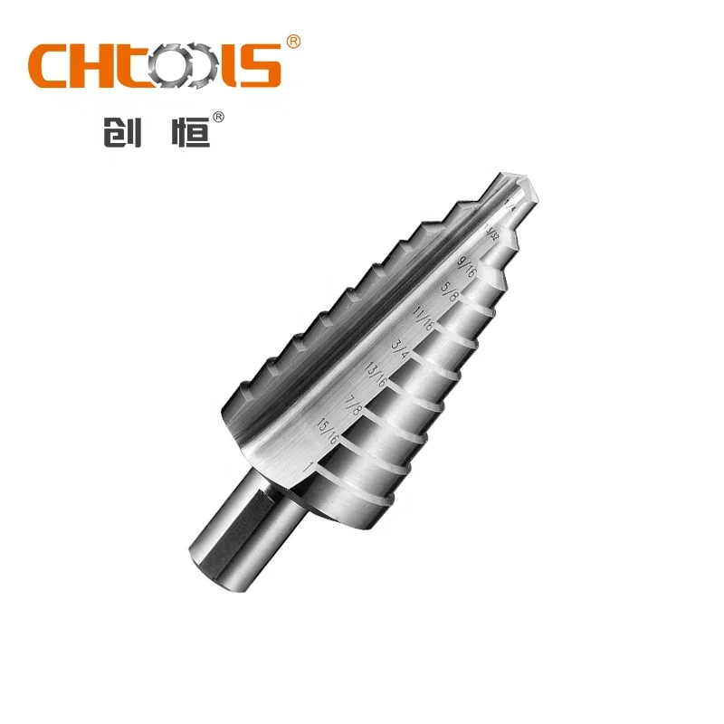 CHTOOLS HSS Spiral Flute Step Drill Bit M35 Steel and Carbide with Carbide Tip for Plastic Masonry Well Drilling Glass Boxed