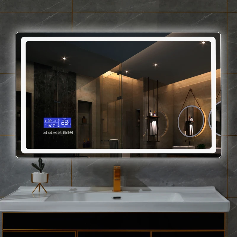Hot Selling Beveled edge customized bath funiture luxuries led lighted  mirror android, bathroom mirror, tv mirror