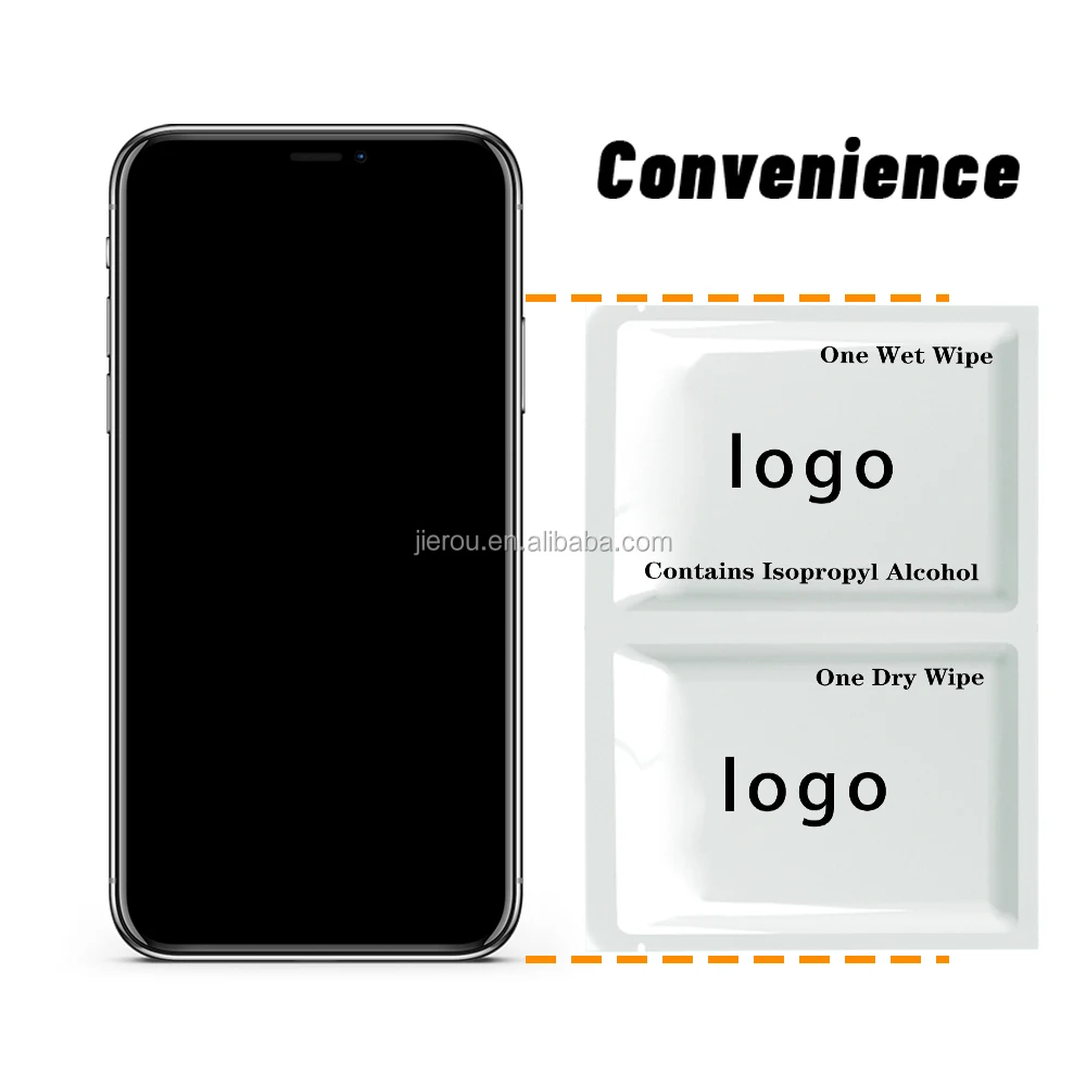 Twin pack sachets cleaning wet wipes with custom printing