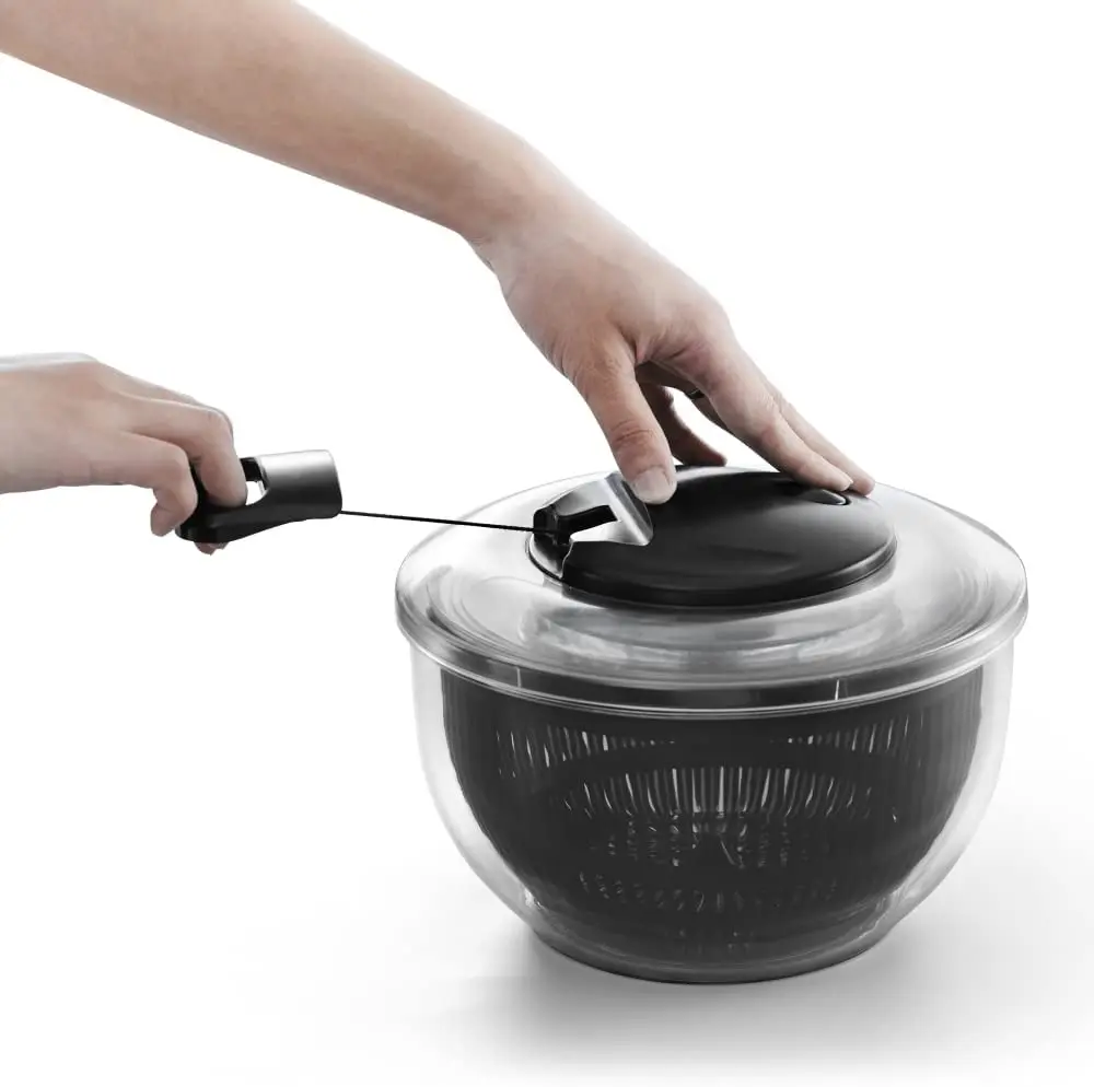 Большой Спиннер для салата объемом 5 л, Вращающаяся крышка для мытья овощей, чаша для хранения, функциональная кнопка остановки салата