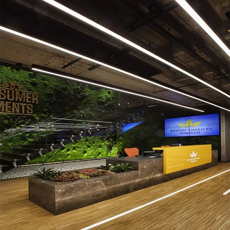 Modern Long Strip Lamp Linear Strip Lighting Office Luminaire Lamp LED Batten Tube Pendant Suspended Hanging Linear Light