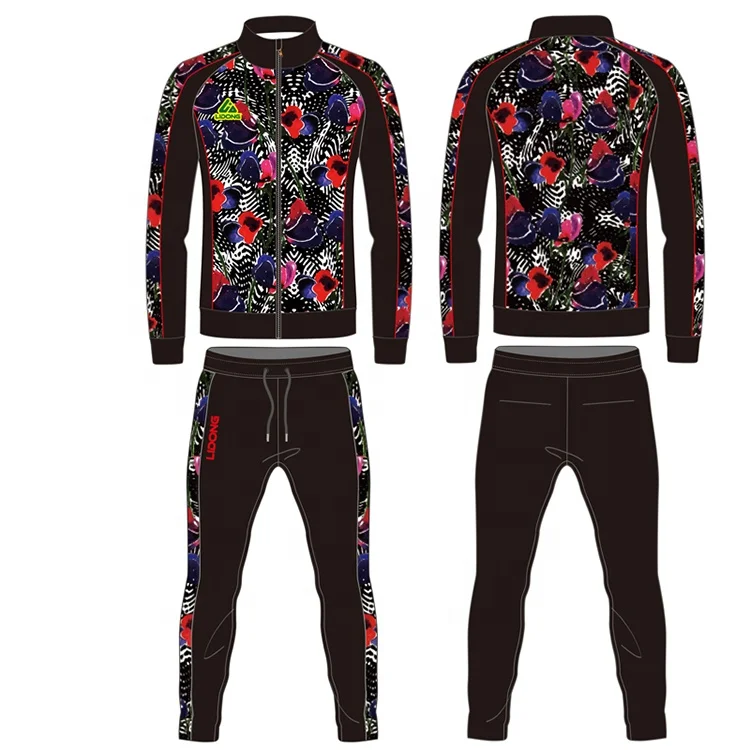 2021 Top Sale Manufacturer Accept Custom Tracksuit Excellent Quality Digital Printing  Mens Tracksuit Custom For Customer