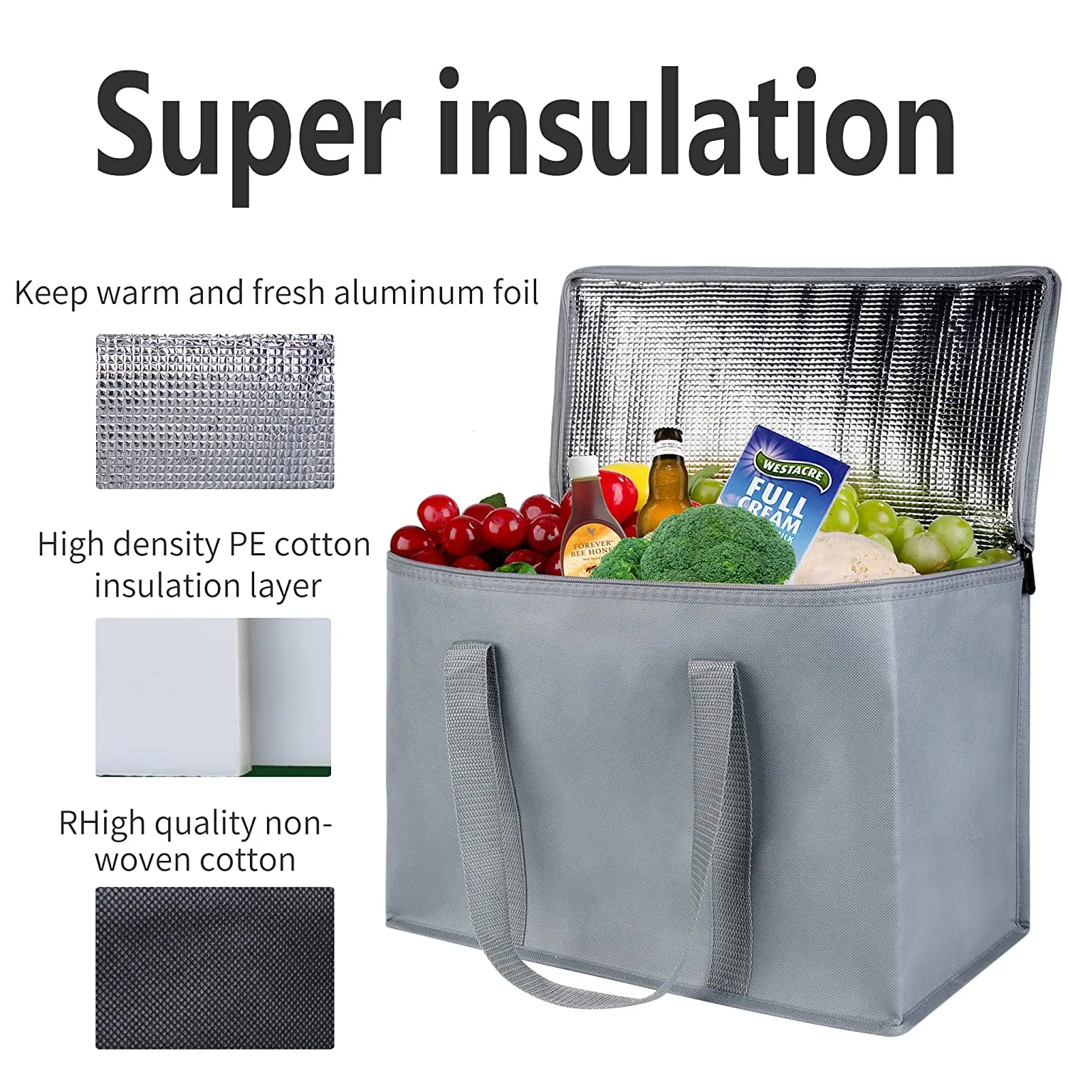 Insulated non-woven freezer bag ice cream lunch beer insulated ice bag solid color free cooler bag