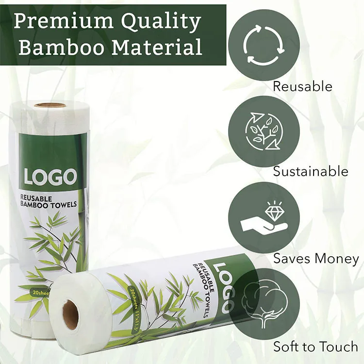 Nonwoven Oil Absorbent Towels Disposable Spunlace Cleaning Cloth Kitchen Reusable Bamboo Paper Towels