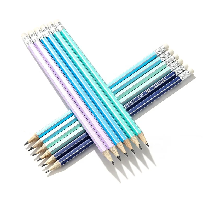 China factory wholesale bulk nature custom HB wood pencil with eraser