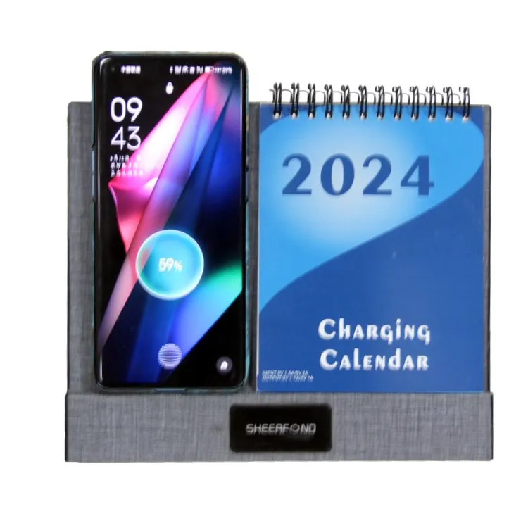 Promotional New Hign Quality 2025 Custom 365 Day Calendar Multifunctional Wireless Charging Desk Calendar