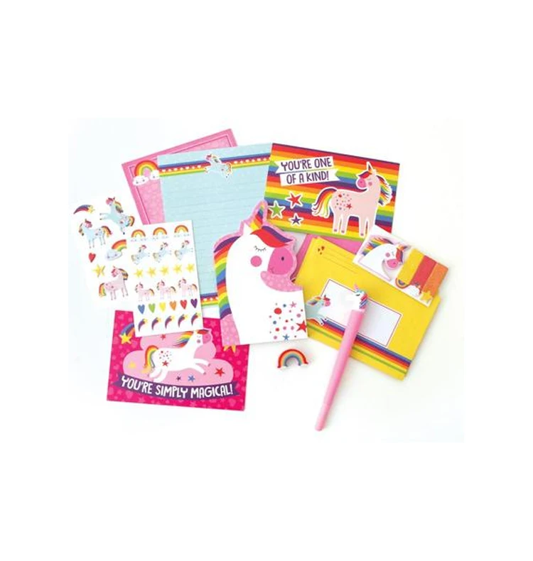 Cartoon Cute Unicorn Stationery Promotional Gift Notebook Set For Children