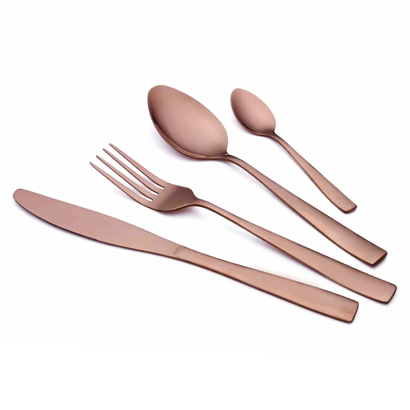 
Retail Products 24pcs Cutlery Set Copper Tableware with Gift Box Package 