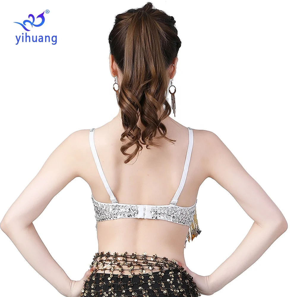 Sexy Belly Dance Sequin Tassel Bra Women Bellydance Tops Boho Festival Tribal Top