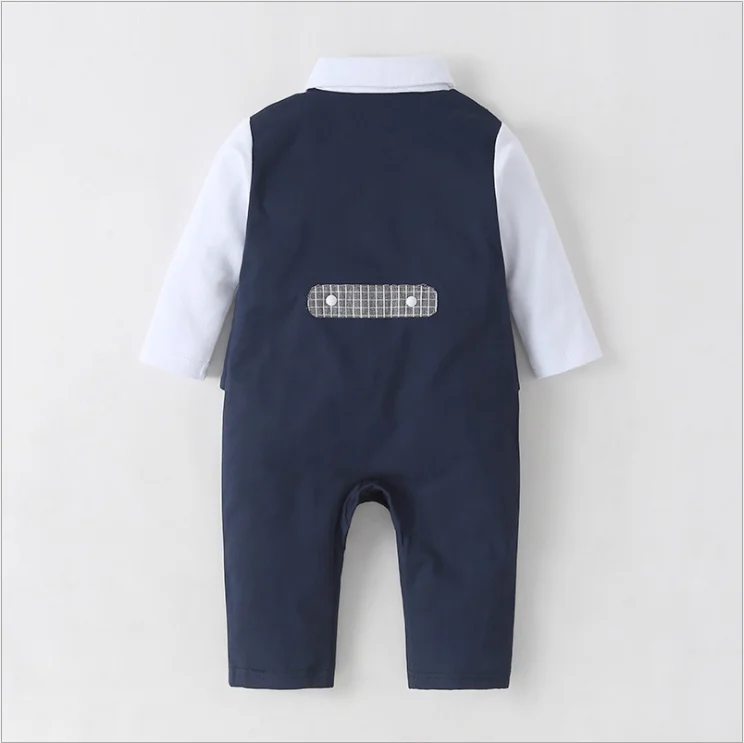 High Quality Summer Baby Boutique Children Clothes Boys Long Sleeves Baby Winter Plain Baby Rompers 2217