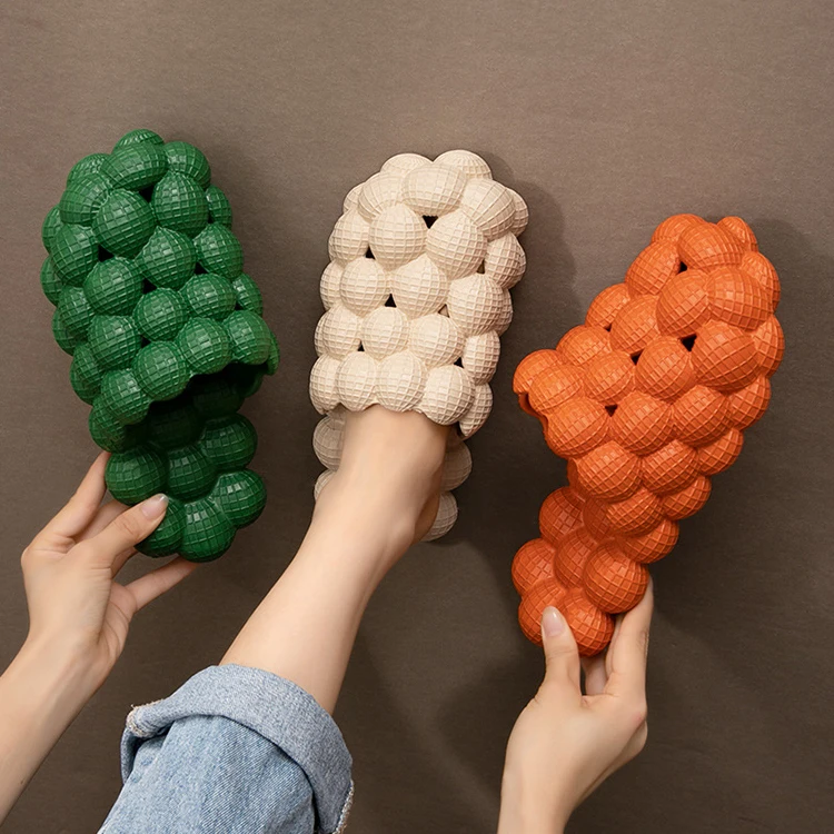 Wholesale Customized Colorful Summer Soft EVA Peanut Design Sandals Anti-slip Slides Bubble Slippers