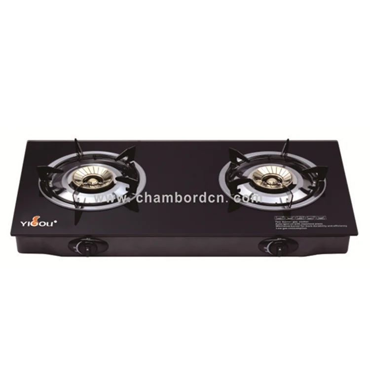 
Household Tempered Glass Table gas cooktop with Cast Iron Brass flame Burner 