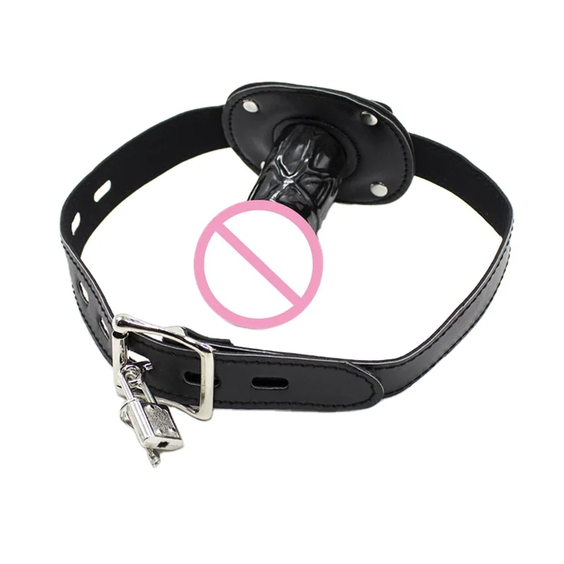 Silicone Penis Plug Dildos Open Mouth Gag With Locking Buckles Bondage BDSM Slave Sex Toys For Couple