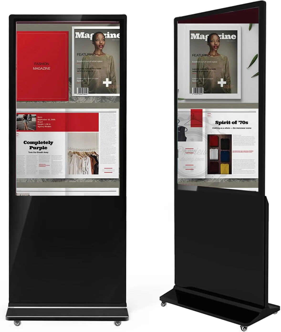 OMD OEM Digital Window Display Indoor 55 Inch Floor Stand Kiosk 4K Screen Advertising LCD Displayer Touch Screen