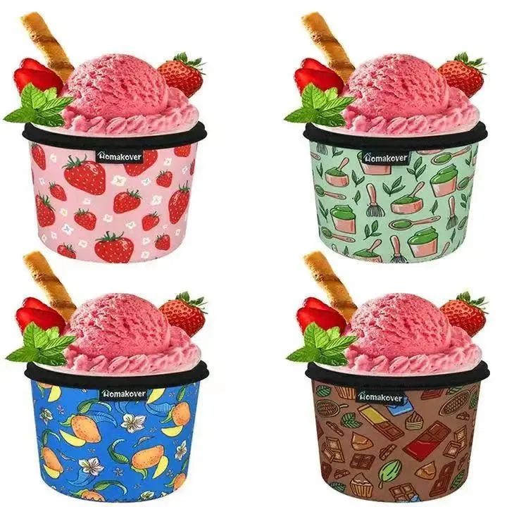 Factory Wholesale Summer Milk Tea & Coffee Cup Sets Diving Material with Handle Handshake & Ice Bully Cup Sets cooler bag