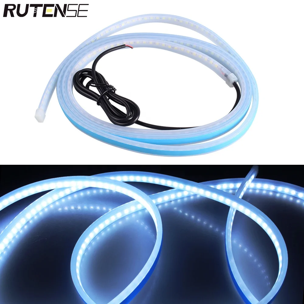 RUTENSE New Universal 1.5/1.8M Start-scan led Car Hood Light Flexible Daytime Running Lights Strip Deacorative Lamp DRL  light