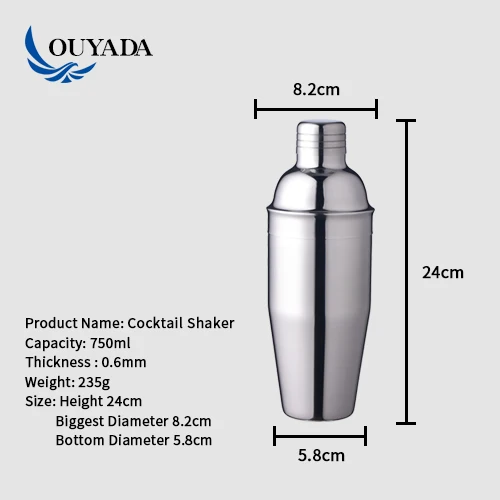 
Factory Direct 700ml custom 304 stainless steel bartender tool kit engraved recipe unique martini cocktail shakers 