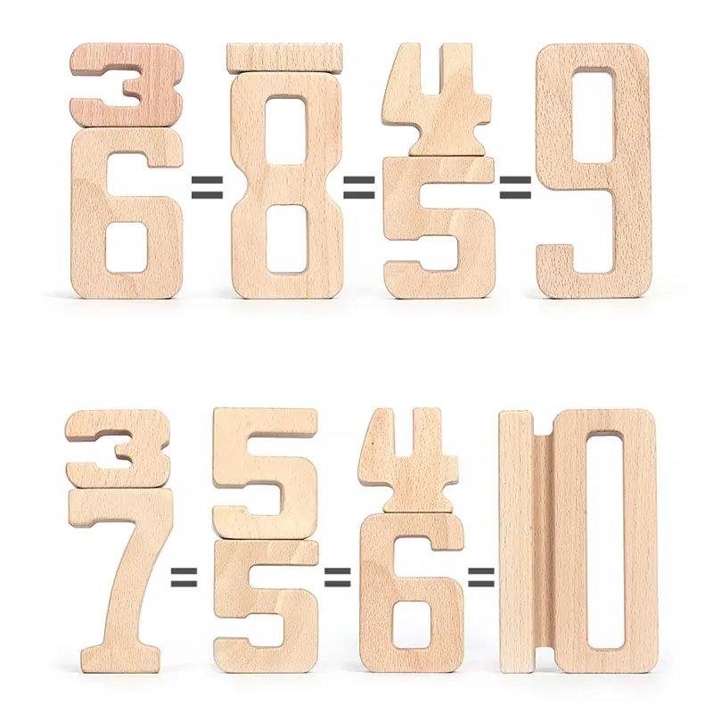 Number Wooden  Building Blocks Math Digital Toys Baby Balance Block  Toy Montessori Educational Natural Wood Toys for Kids