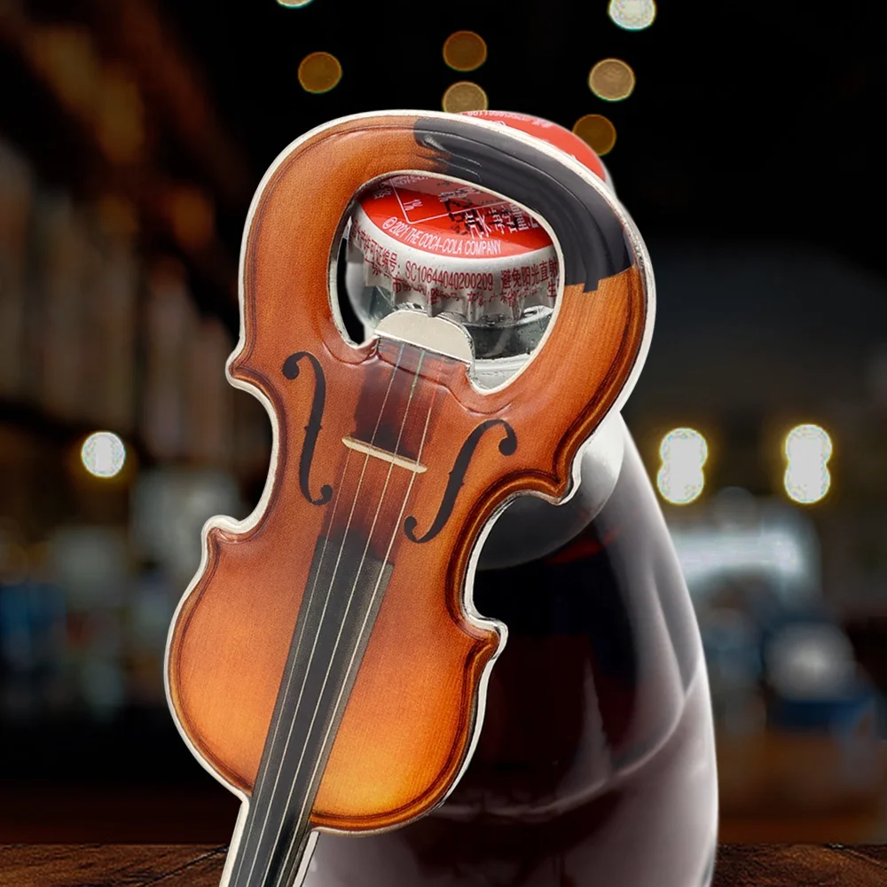 custom souvenirs metal electric guitar shape pick bottle opener with magnet