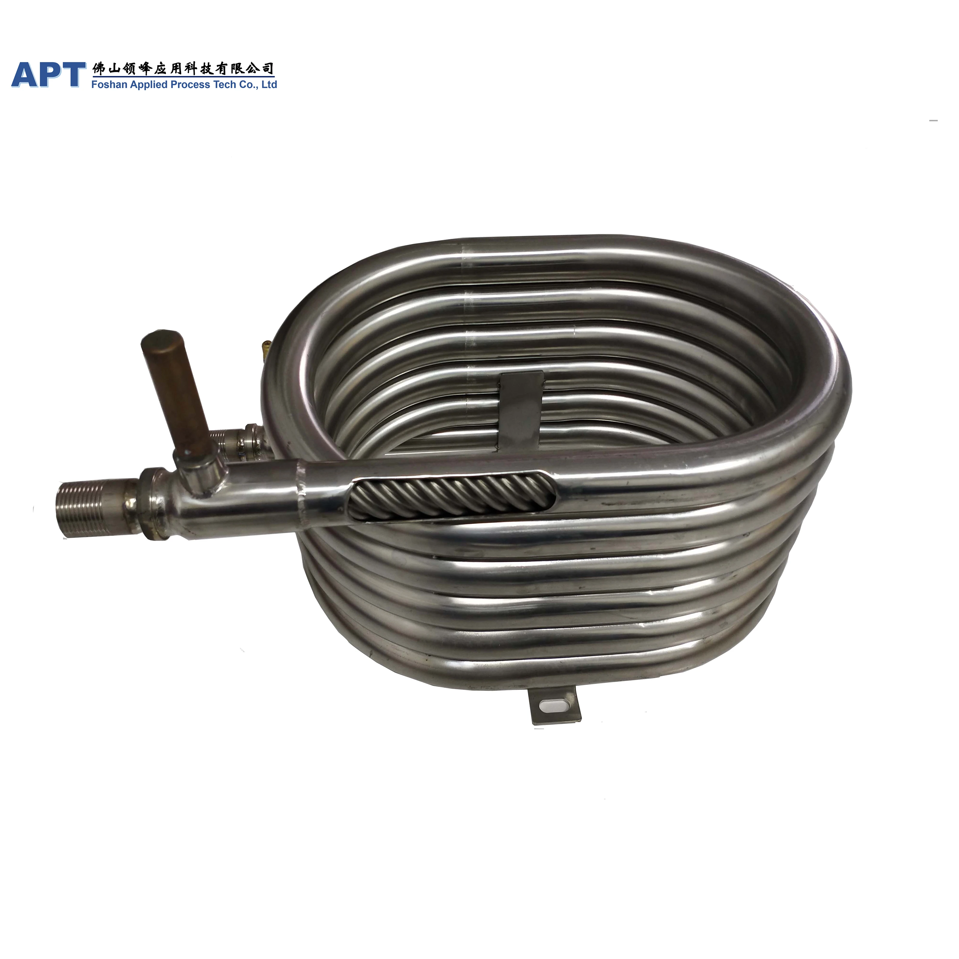 
Double pipe copper Stainless steel Titanium corrugated tube coaxial coil heat exchanger for heat pump heating transfer 