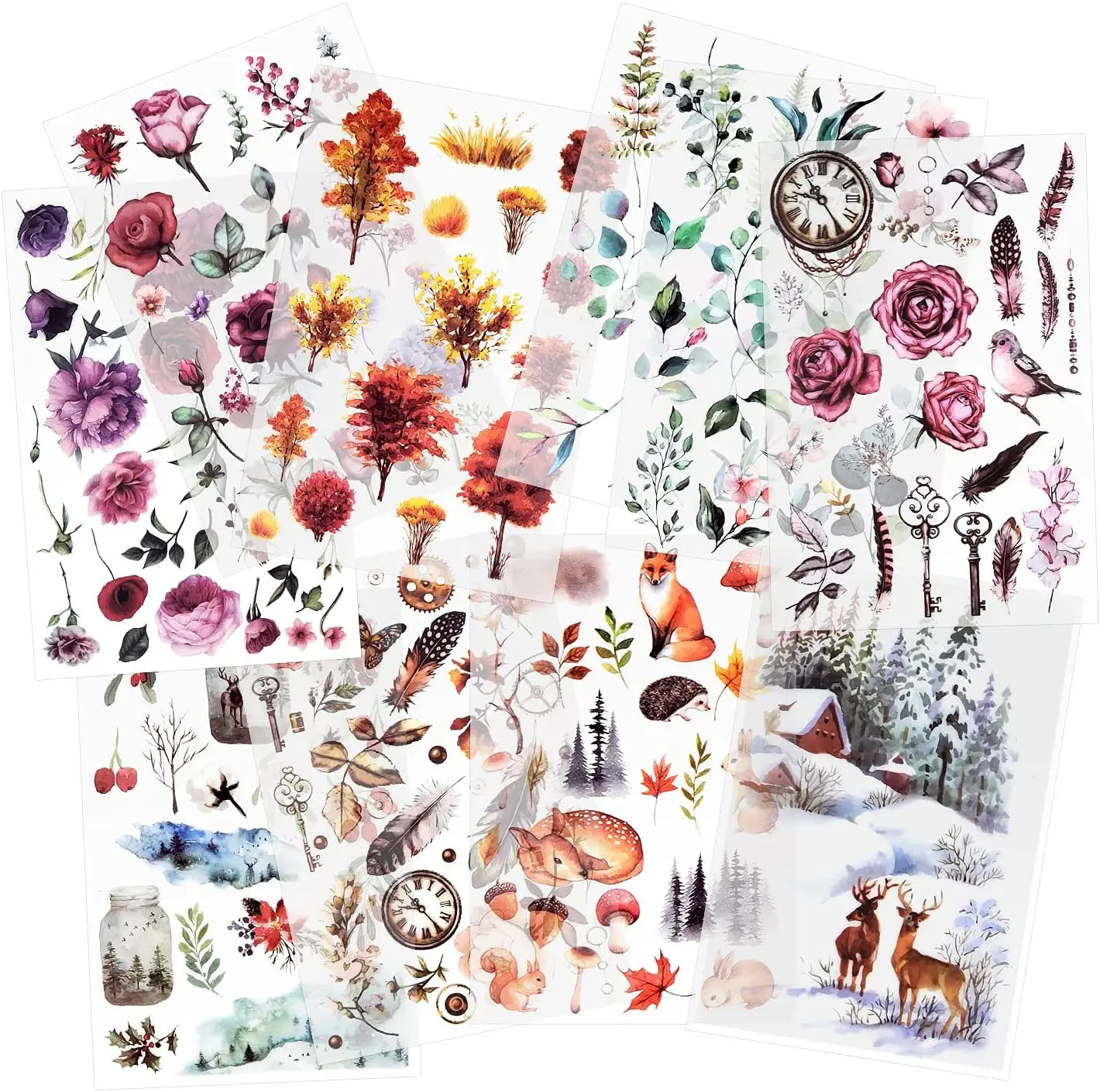 Rub On Transfer Sticker Scrapbook Jounal Stickers for Adult decals of Sewing Handicraft Decor for Card Making Diary Album DIY