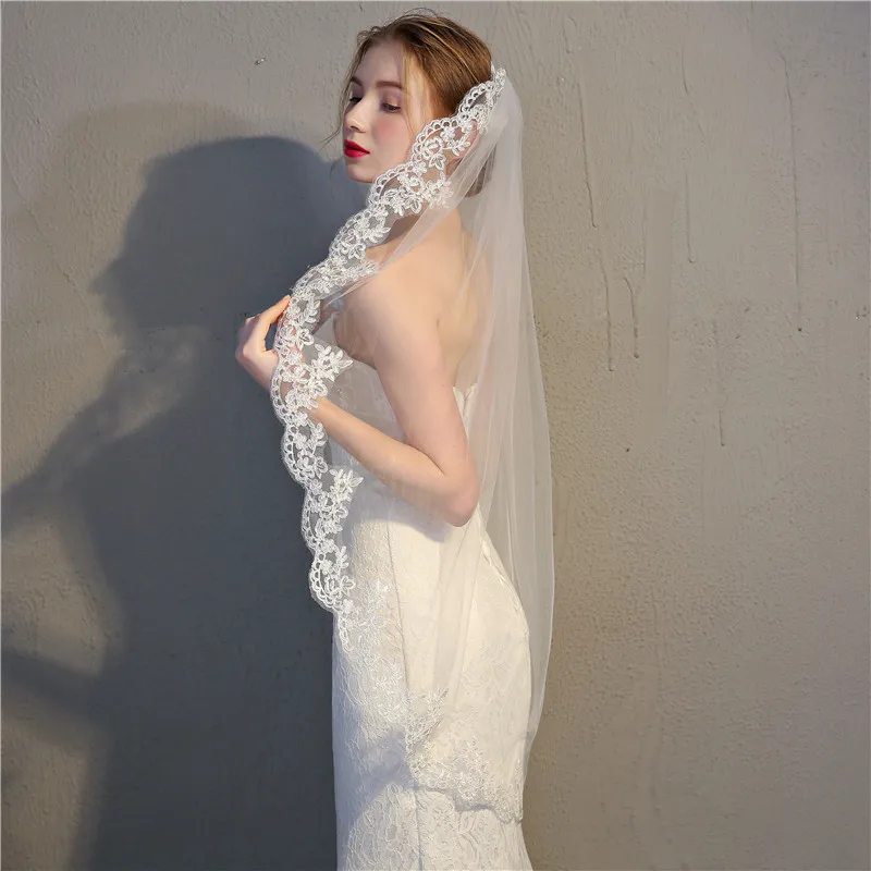 ROMANTIC Multiple Design Available New Simple Style Lace Bridal Veil For Wedding
