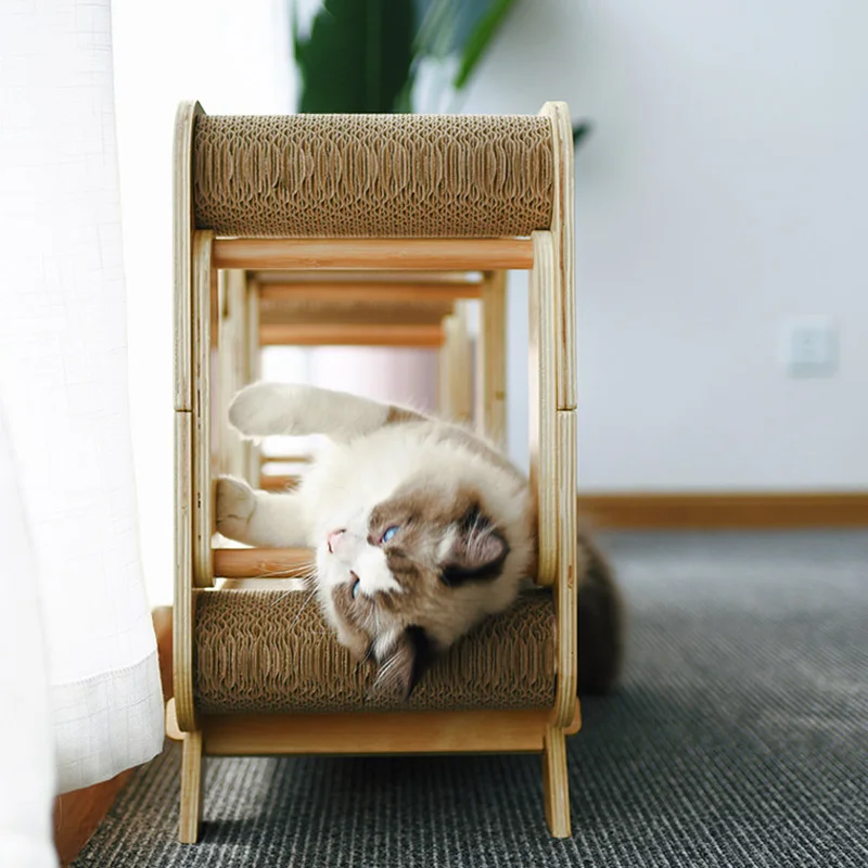 Pet Factory Cat Tree House Paper Cardboard Cat Scratcher Cave Wooden Cat House