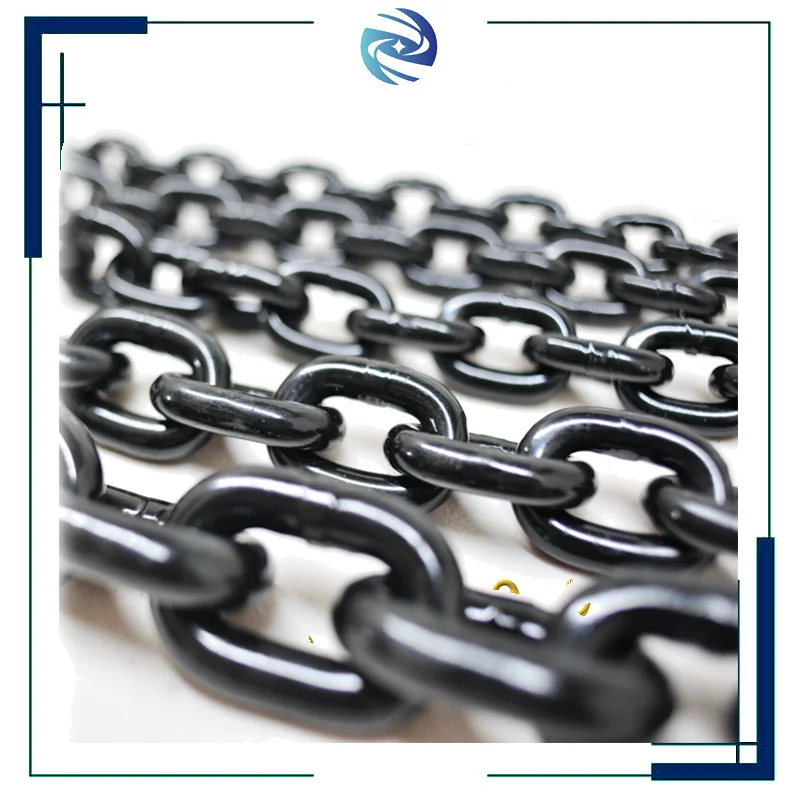 Lift Chain Block Accessories G80 G100 Mining Binder Chain Blackened Alloy Steel Lifting Chain