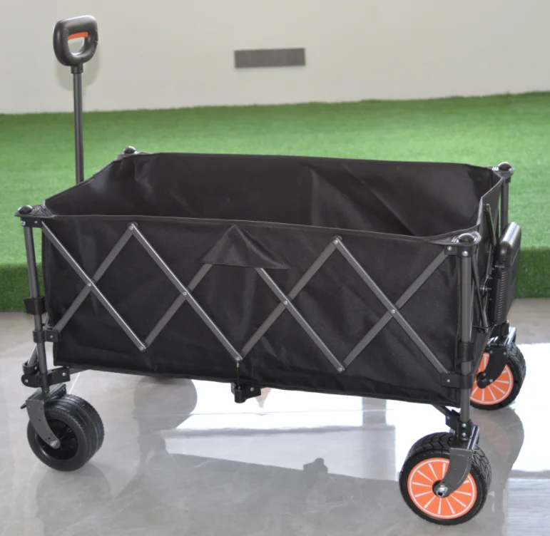Motorized Compact Electric Utility Wagon Folding Collapsible Foldable Garden Beach Cart Wagon Trolley 180L 330LBS Load Capacity