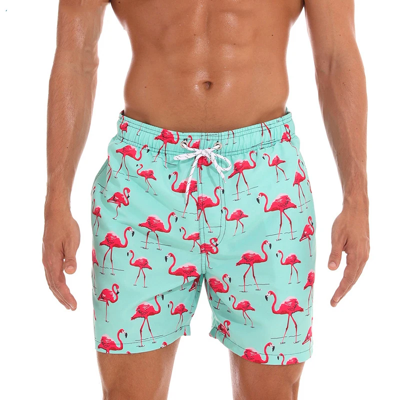 High Quality Mens Printed Swim Shorts Plus Size Waterproof Quick Dry Man Swimming Trunks