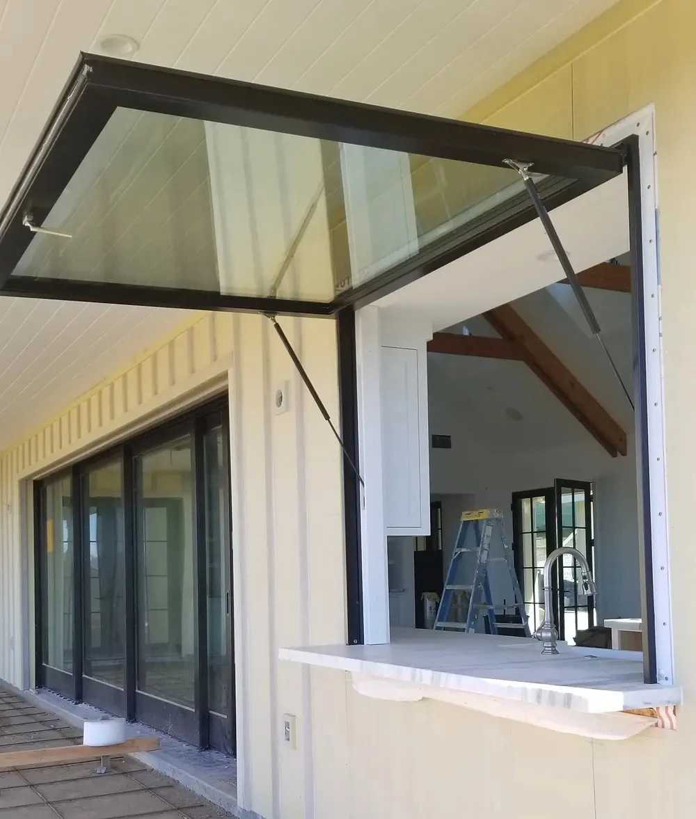 Sunnysky Modern  Commercial Use Good Lighting Super Narrow Frame Aluminium Window flip out window