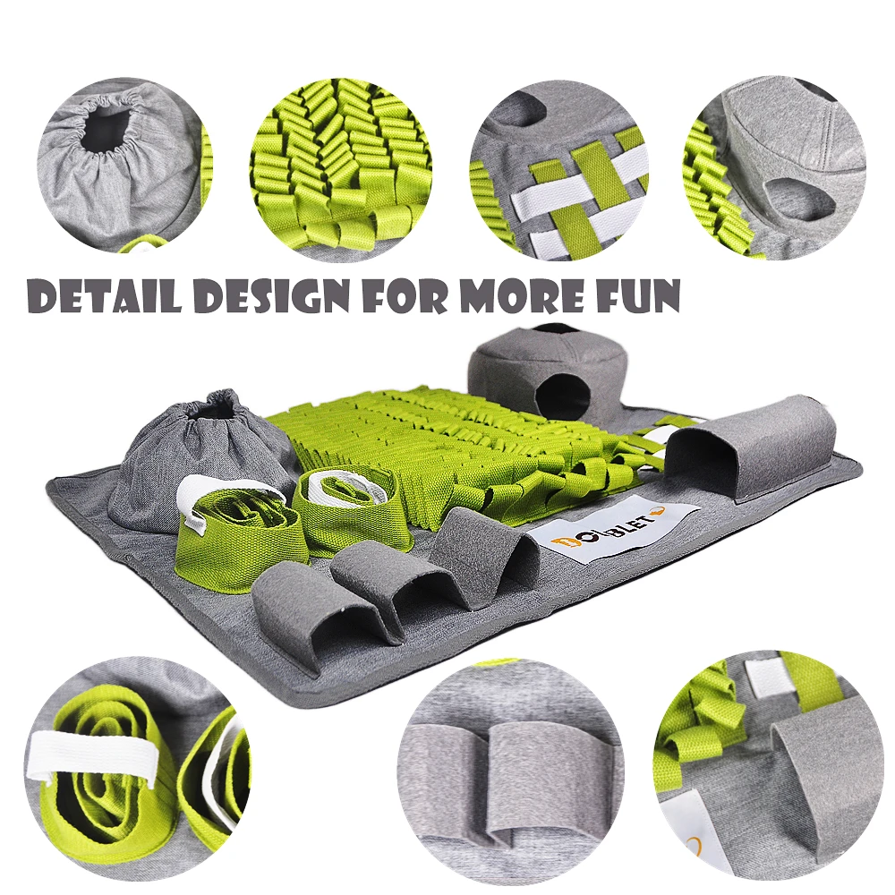 DOUBLETO Pet Activity Enrichment Dog Sniffing Mat Food Game Blanket Puzzle Carpet Nose Work Snuffle Mat for Dogs