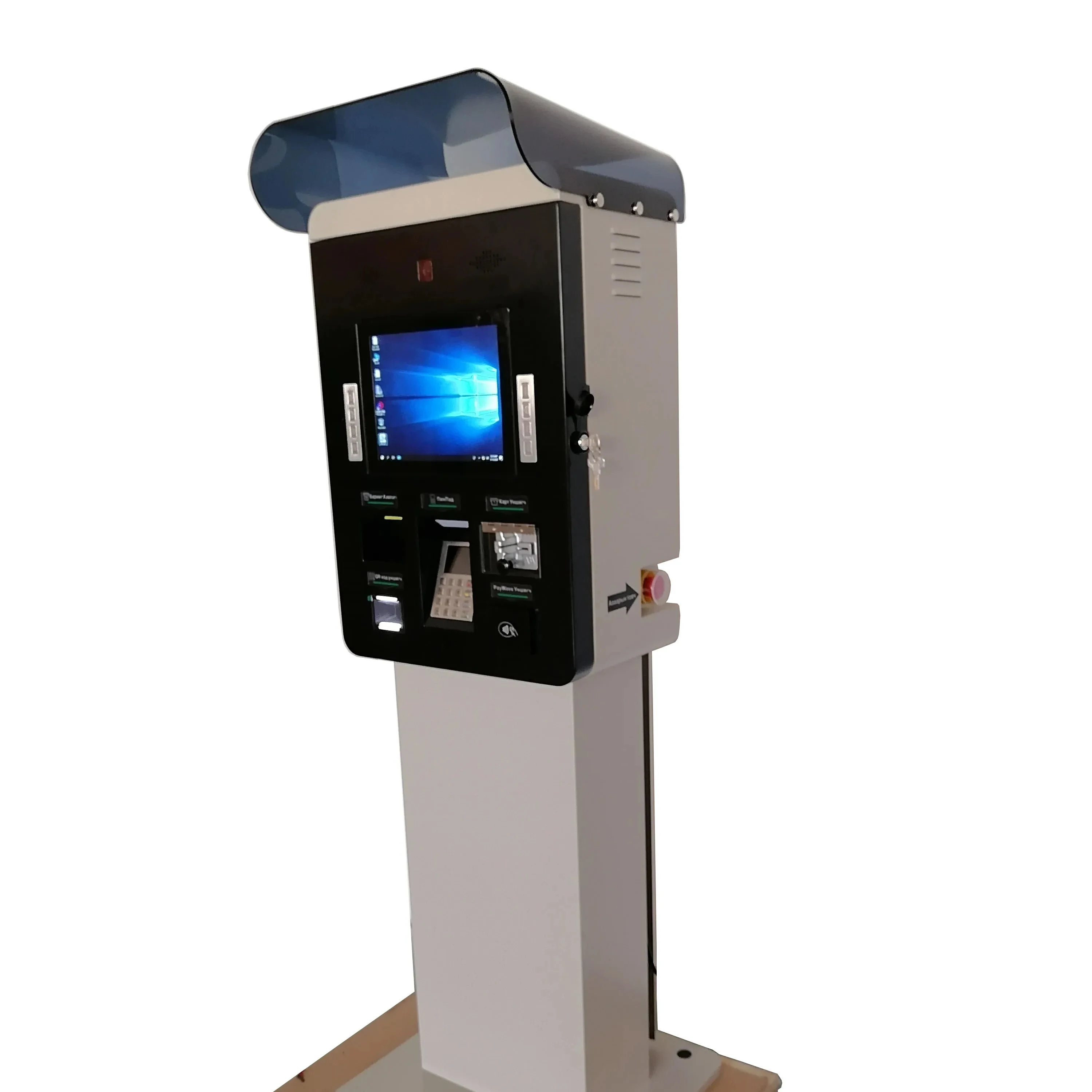 Waterproof Shading Parking Pay Machine Card Dispenser QR POS Terminal Win 10 Small EPP Station Bill Payment Kiosk