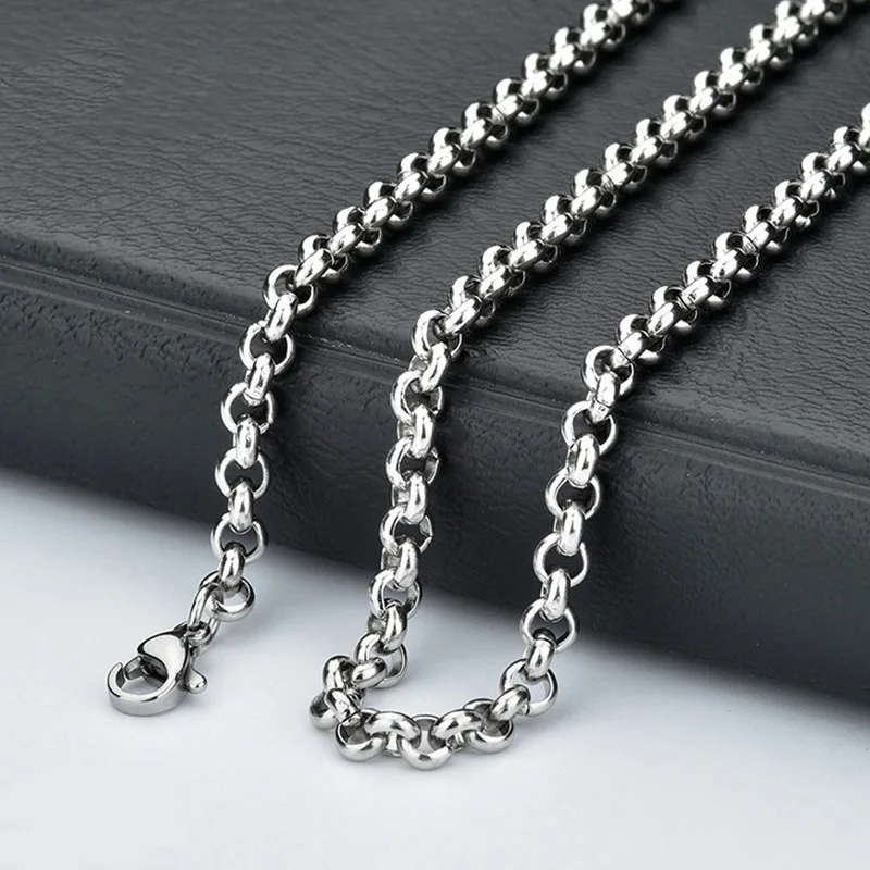 Wholesale 304 316L Stainless Steel Rolo Belcher Chains For Jewelry Making