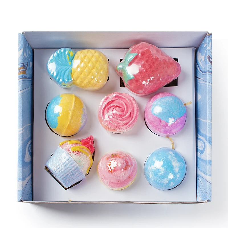  Wholesale Bathbombs Gift Set Vegan Large Cake Scented Shower Steamers Fruit Shape Kids Body Bath