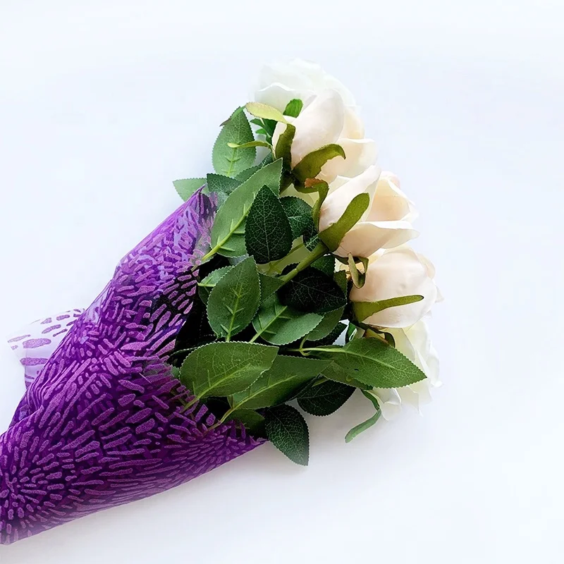 
Dandelion flocked Flower Wrapping Metallic Organza Fabric Gift Wrap material 