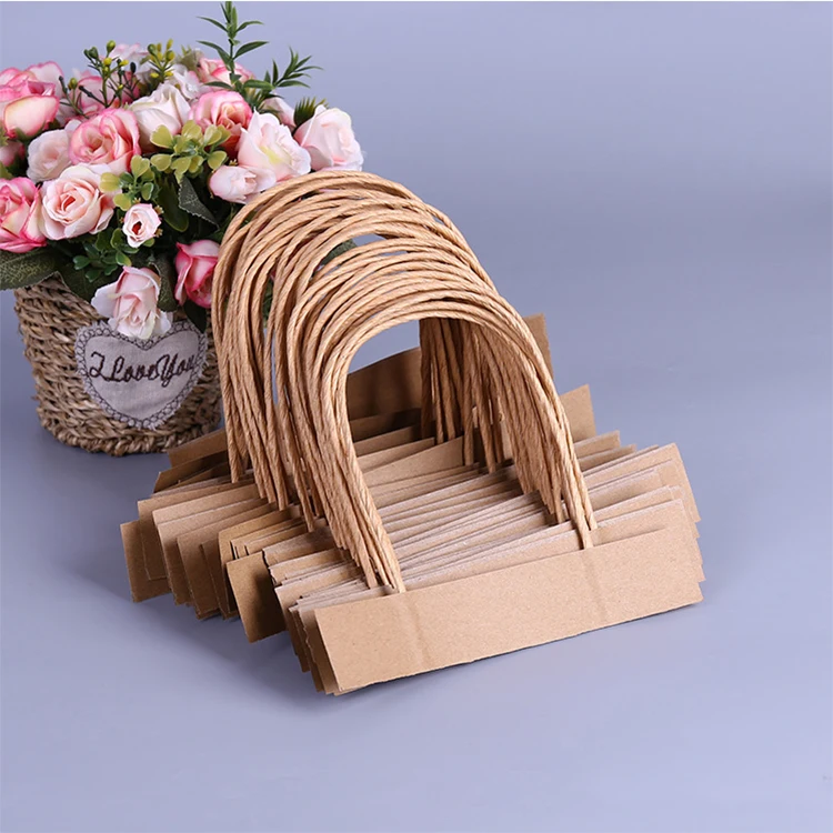 Wholesale customized shopping kraft paper bag handle rope string