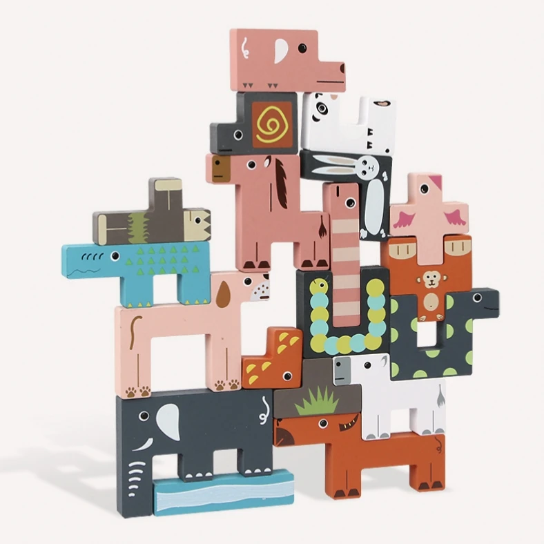 Дошкольный образовательный Деревянный Русский Штабелируемый конструктор головоломка игра игрушка