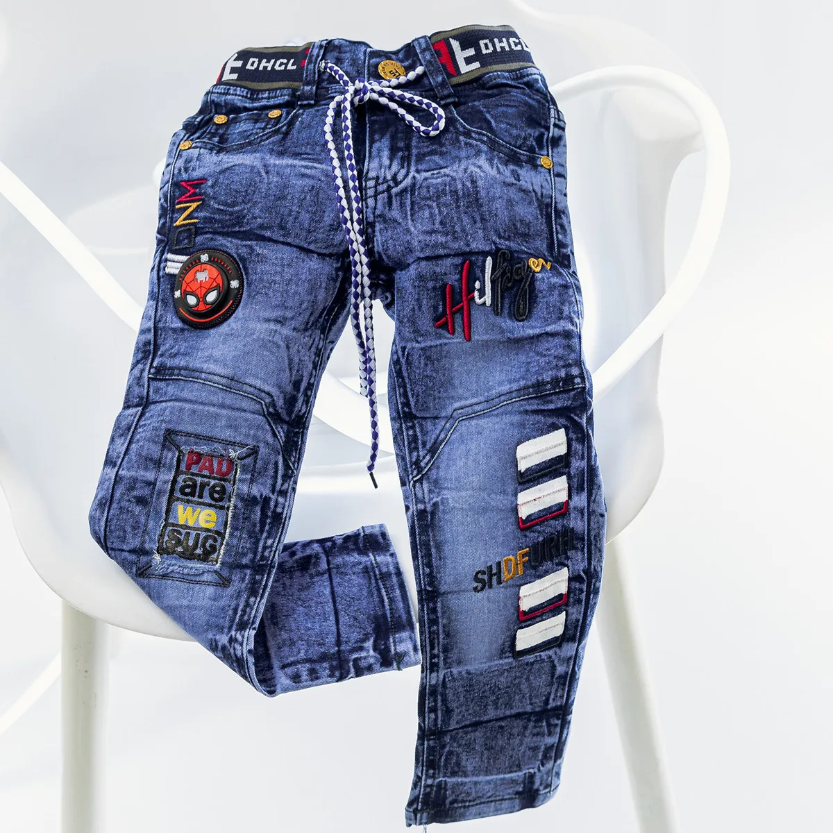 4-13 Years Children Fashion Clothes Classic Denim Clothing Long Trousers Baby Boy Casual Bowboy Kids Boys Jeans Pants