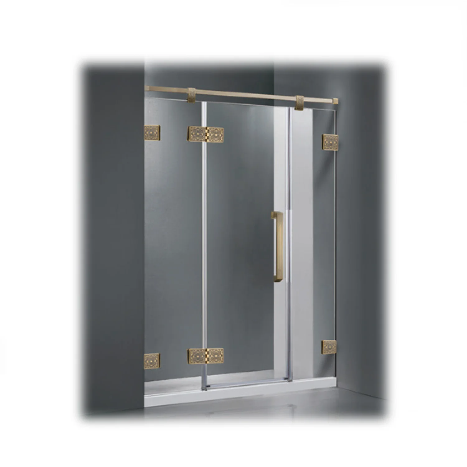 
italian style wc toilet glass shower room with wheel 