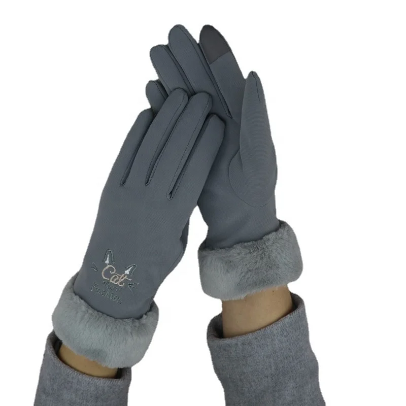Quality Warm Female Plush Cycling Windproof Gloves Skin Touch Screen Motocross Other Motorcycles Ride On Car Gloves Wholesale