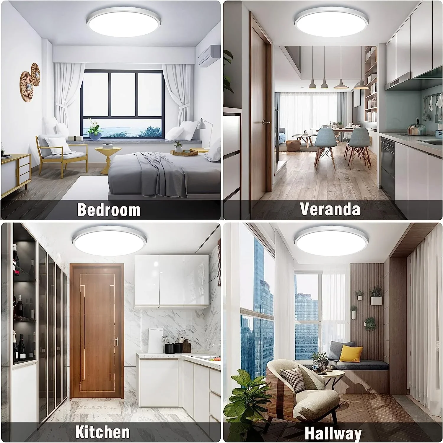 ETL 18W 24W 30W 9 12 15Inch Ceiling Light 125LM/W  Motion Sensor LED Flat Slim Surface Mount Panel