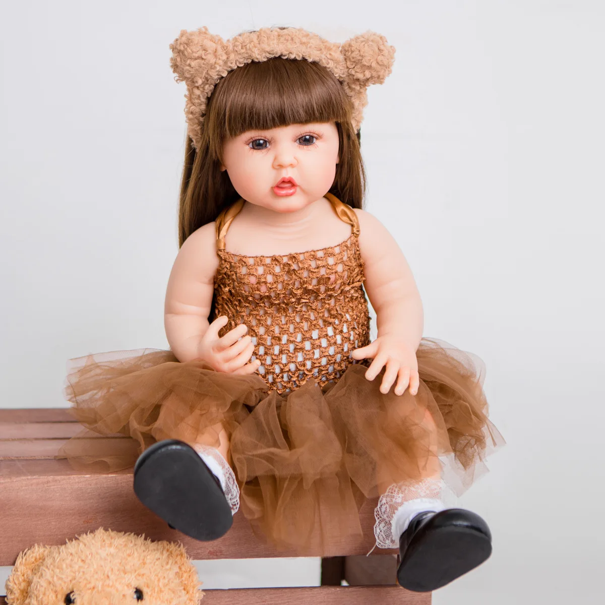 Lifelike reborn baby dolls 55cm soft silicone vinyl realistic reborn dolls toddler Girls for baby toy